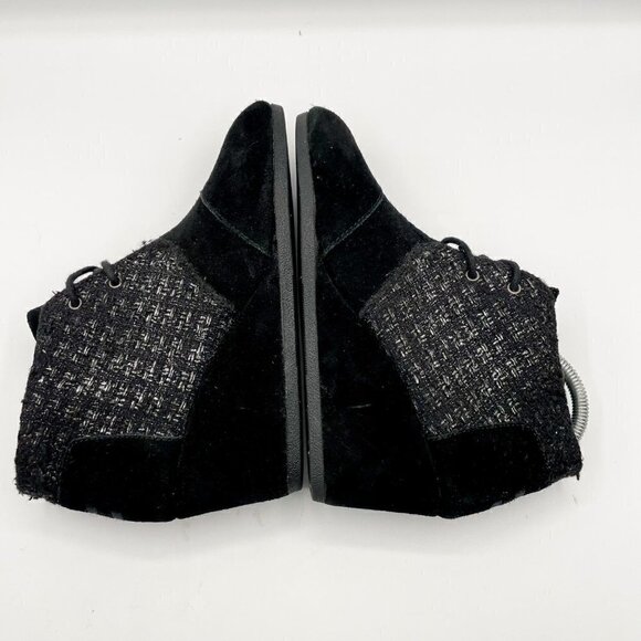 Toms Womens Kala Wedge Ankle Booties Black Suede Size 8.5 Lace Up - Picture 5 of 11